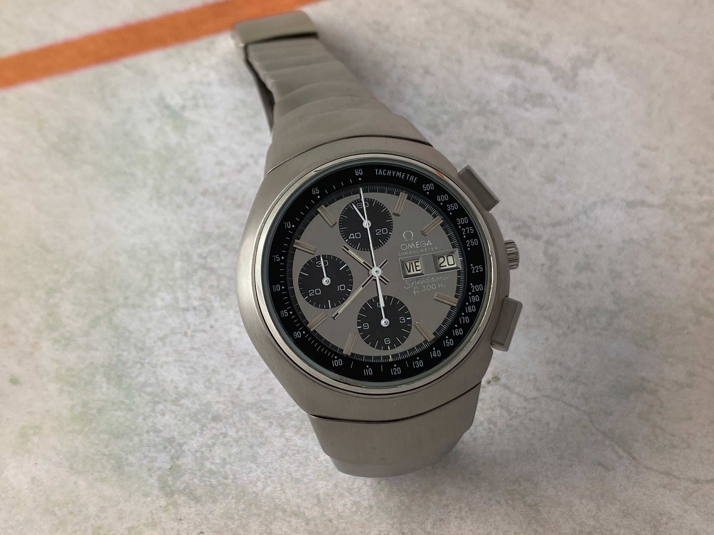 OMEGA SPEEDSONIC F 300 Hz LOBSTER 1974 Swiss Chronograph Quartz Watch ...