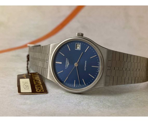 N.O.S. LONGINES AUTOMATIC BLUE Reloj suizo vintage automático Cal. L990.1 Ref. 4391 *** NUEVO DE ANTIGUO STOCK ***