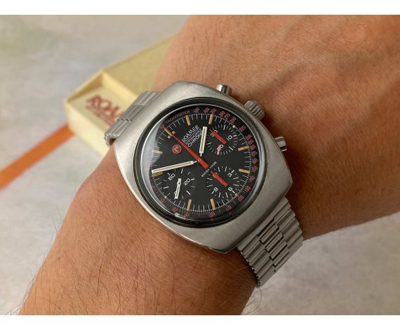 ROAMER STINGRAY Vintage Swiss Winding Chronograph Watch 400FT-120M Cal. Valjoux 72 Ref. 072-9120.602 + BOX *** AWESOME ***