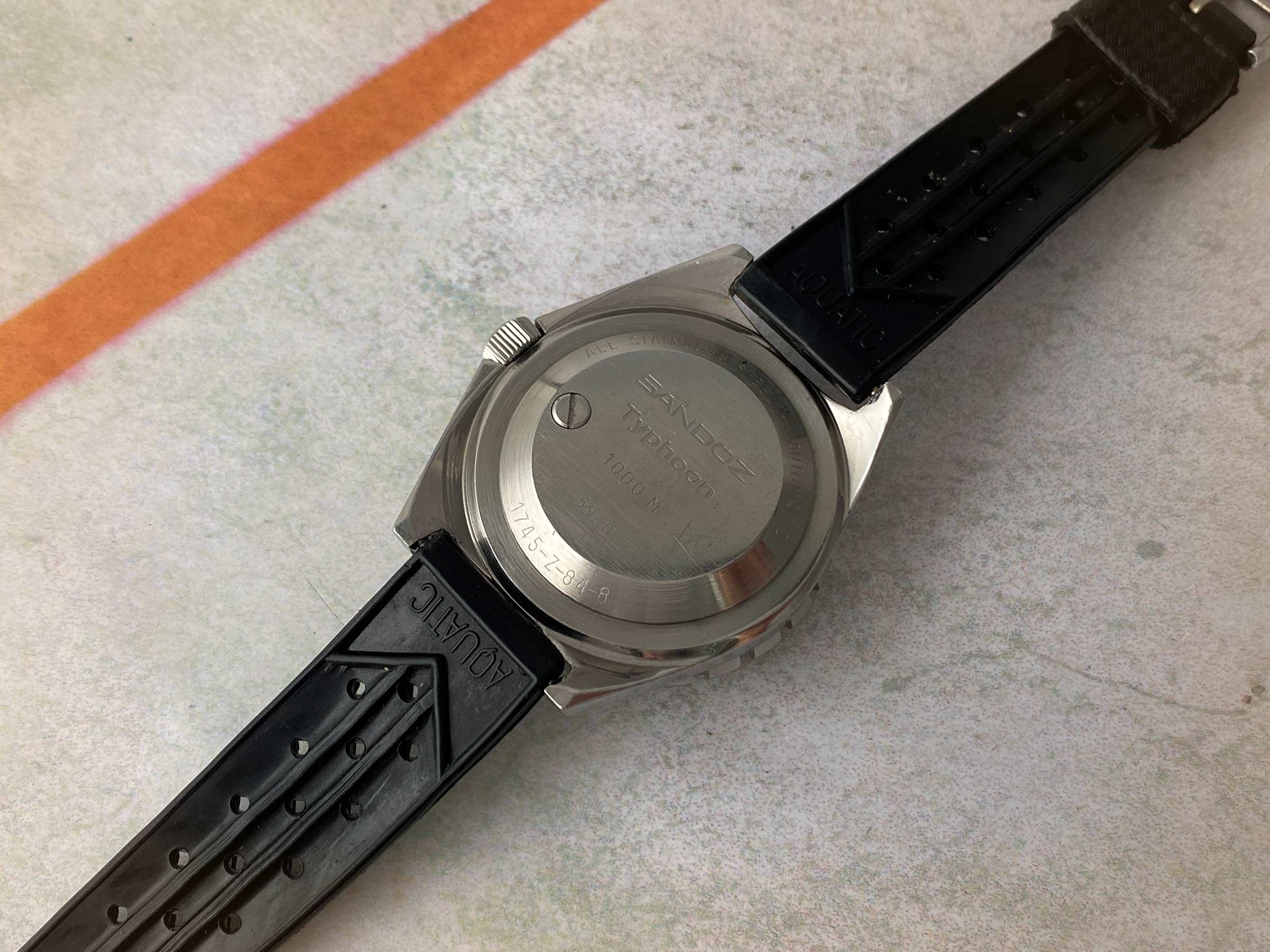 SANDOZ TYPHOON 1000M DIVER Vintage swiss automatic watch Cal. FHF 90-5 ...