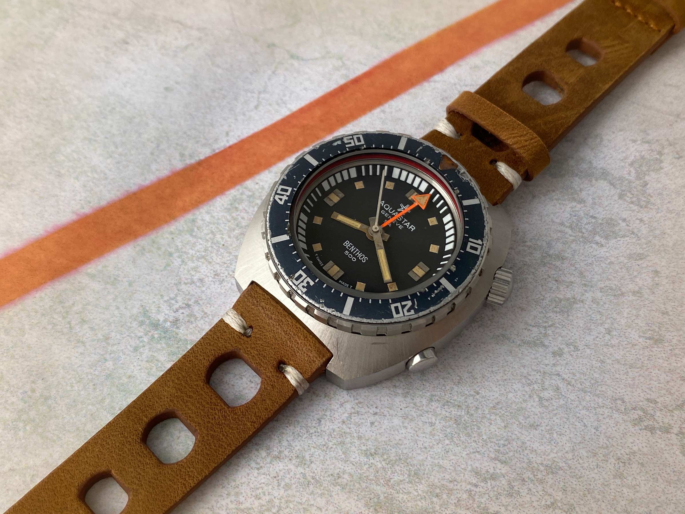 AQUASTAR SA GENÈVE BENTHOS 500 DIVER Vintage swiss automatic watch Cal ...