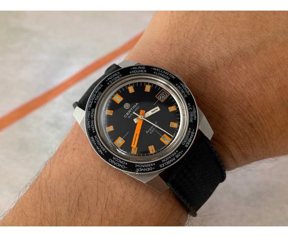 CERTINA ARGONAUT 220M DIVER Vintage swiss automatic watch Cal. 25-651 Ref. 5801-222 *** WORLD TIMER ***