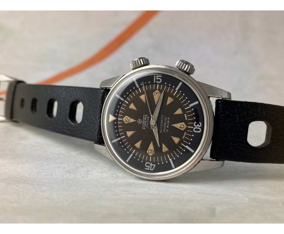POTENS PRIMA DIVER 150M Vintage swiss automatic watch Cal. 2451 SUPER COMPRESSOR *** DIAL CHOCOLATE ***