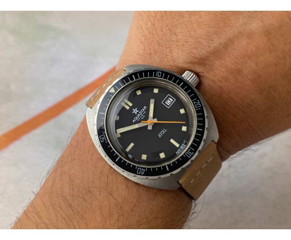AQUASTAR GENÈVE SA ATOLL Vintage swiss automatic DIVER watch Cal. AS 2063 SCREW DOWN CROWN *** COLLECTORS ***