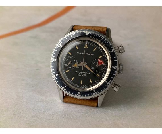 NIVADA GRENCHEN CHRONOMASTER AVIATOR SEA DIVER Vintage swiss hand winding chronograph watch Cal. Valjoux 92 *** PRECIOUS ***