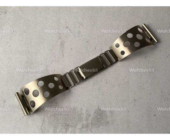 WIDE RALLYE BRACELET WITH PERFORATIONS Vintage stainless steel watch strap *** 22 mm ***
