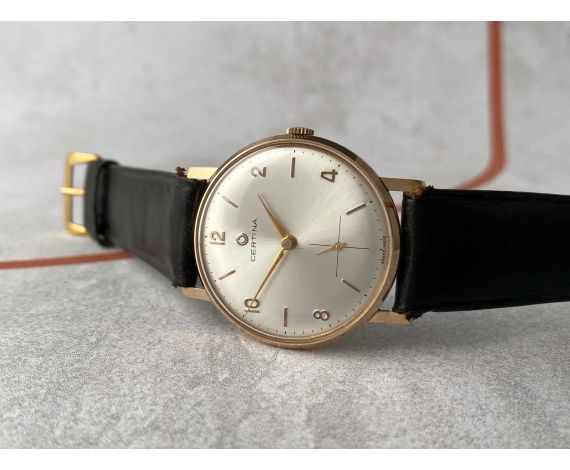 N.O.S. CERTINA Vintage Swiss hand winding watch in 18K GOLD 0.750 Cal. 28-10 Ref. FC 4048 PRECIOUS *** NEW OLD STOCK ***