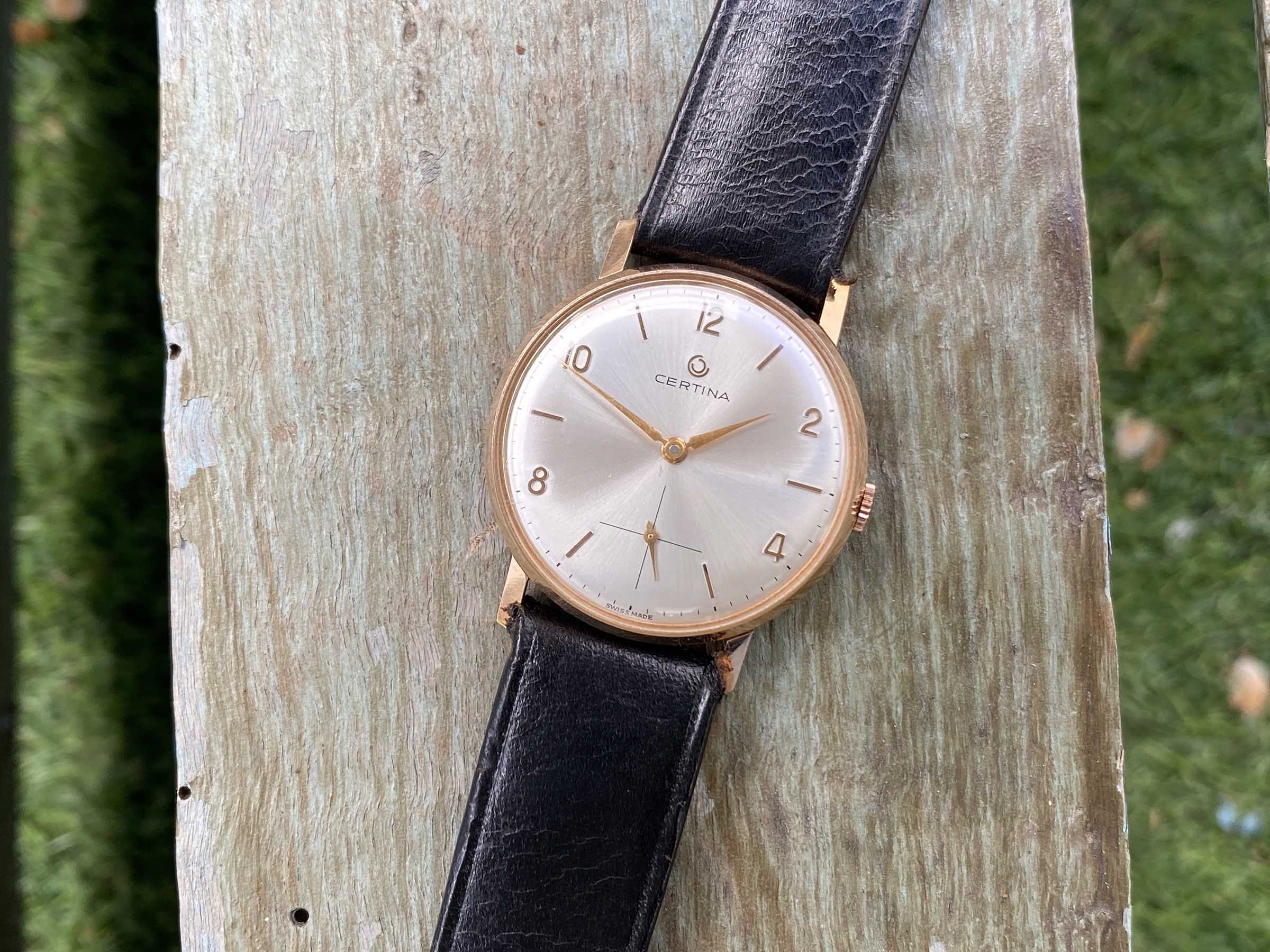 N.O.S. CERTINA Reloj suizo vintage de cuerda de ORO 18K 0,750 Cal