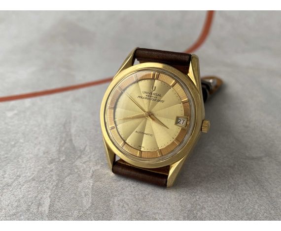 UNIVERSAL GENEVE POLEROUTER DATE 1964 Reloj suizo vintage automático Cal. 69 MICROTOR 28 JEWELS Ref. 869102/09 *** PRECIOSO ***