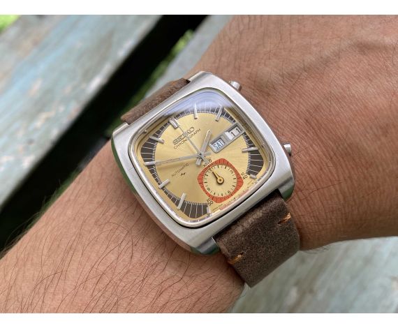 SEIKO MONACO Automatic vintage chronograph watch Ref. 7016-5011 Cal. 7016 *** CHAMPAGNE DIAL ***