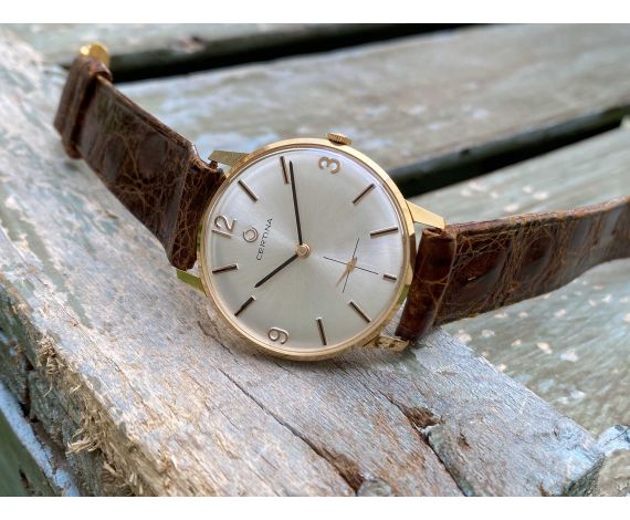 N.O.S. CERTINA Reloj suizo vintage de cuerda de ORO AMARILLO 18K 0,750 Cal. 28-10 PRECIOSO *** NUEVO DE ANTIGUO STOCK ***