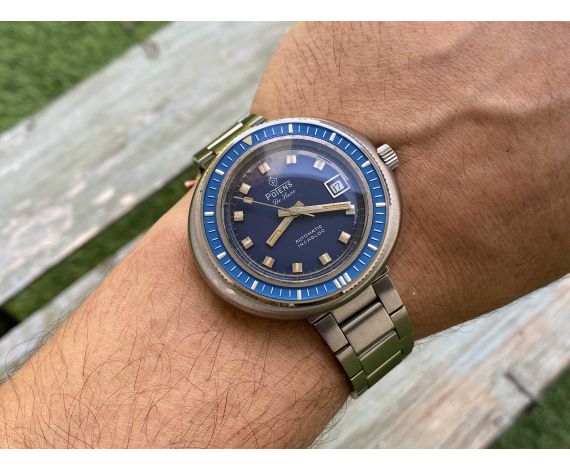 N.O.S. POTENS DE LUXE Vintage Swiss automatic DIVER watch Ref. 89001-3 Cal. ETA 2782 GIANT*** NEW OLD STOCK ***