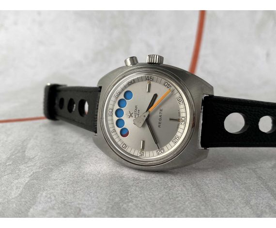 AQUASTAR GENÈVE REGATE Ref. 9851 Reloj cronógrafo suizo antiguo automático Lemania 1345 OVERSIZE *** PRECIOSO ***