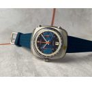 FESTINA swiss vintage chronograph automatic watch Buren Caliber 15 JRGK *** SPECTACULAR BLUE DIAL ***
