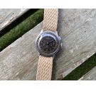 ANGELUS HALCON Antique Swiss wind-up chronograph watch Cal. 215 RARE *** STUNNING MATTE BLACK DIAL ***