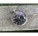 MINERVA WW2 Antique German Army Pocket Chronograph Watch KRIEGSMARINE Cal. 19CH *** GLOSSY BLACK DIAL ***