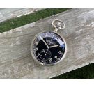 MINERVA WW2 Antique German Army Pocket Chronograph Watch KRIEGSMARINE Cal. 19CH *** GLOSSY BLACK DIAL ***