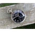 MINERVA WW2 Antique German Army Pocket Chronograph Watch KRIEGSMARINE Cal. 19CH *** GLOSSY BLACK DIAL ***