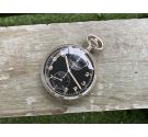 MINERVA WW2 Antique German Army Pocket Chronograph Watch KRIEGSMARINE Cal. 19CH *** GLOSSY BLACK DIAL ***