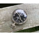 MINERVA WW2 Antique German Army Pocket Chronograph Watch KRIEGSMARINE Cal. 19CH *** GLOSSY BLACK DIAL ***