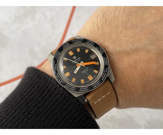 CERTINA ARGONAUT 220M DIVER Vintage swiss automatic watch Ref. 5801-222 Cal. 25-651 *** WORLD TIMER ***