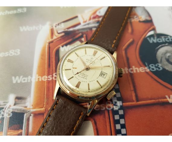 Vintage swiss manual winding Alarm watch Potens De Luxe
