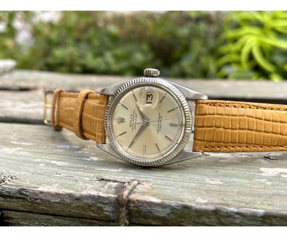 ROLEX OYSTER PERPETUAL DATEJUST 1957 (circa) Ref. 6605 Reloj suizo vintage automático Cal. 1066 *** ESPECTACULAR PATINA ***