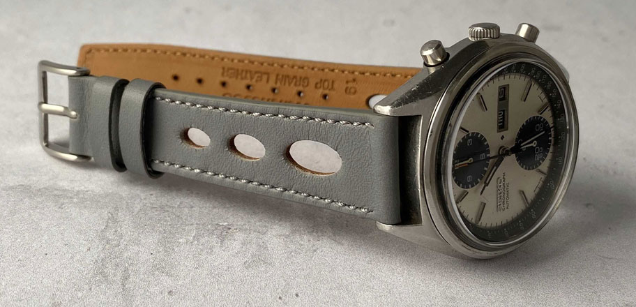 Leather vintage watch strap