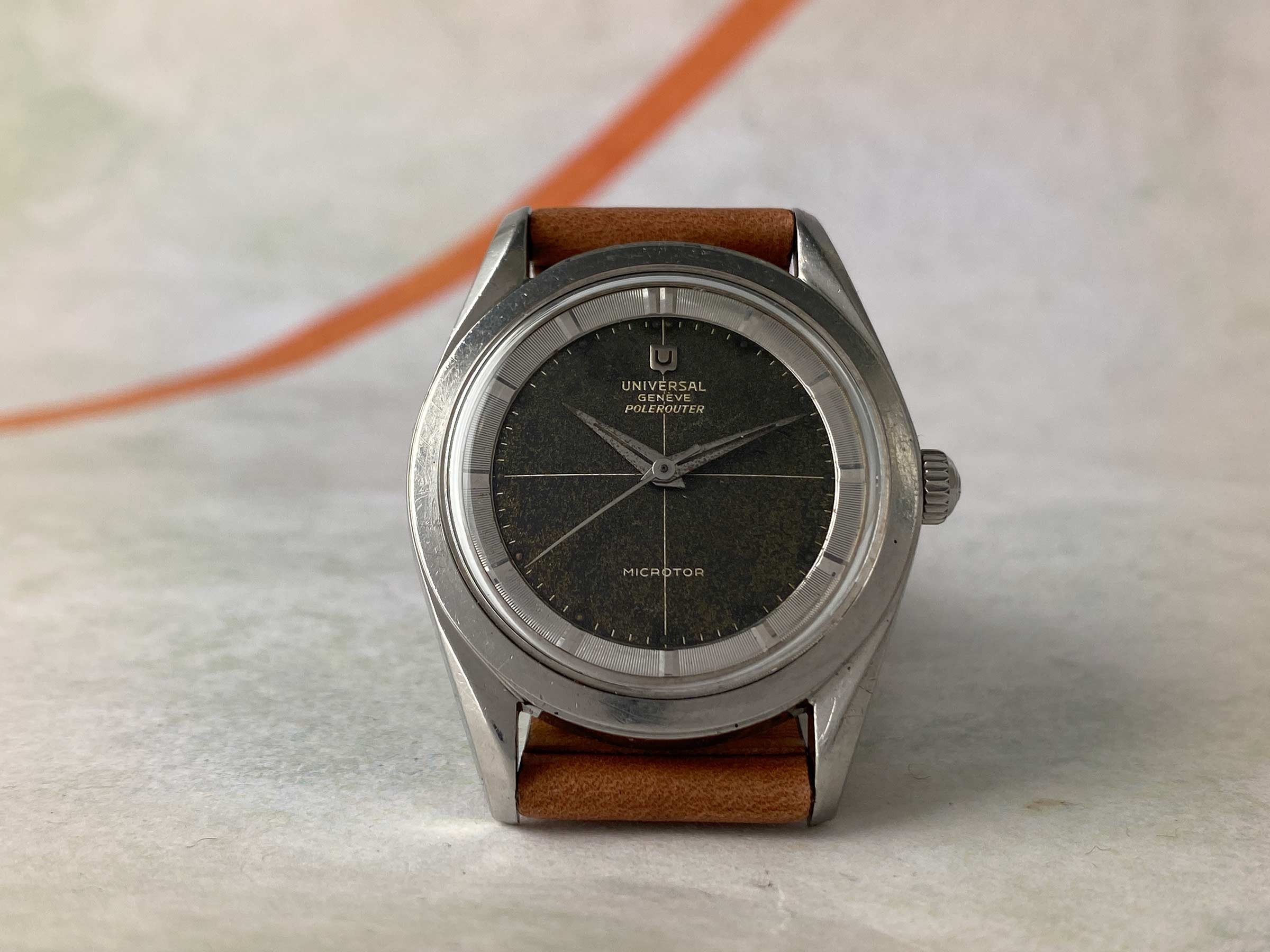 UNIVERSAL GENEVE POLEROUTER 1957 Ref. 20360-1 Vintage swiss automatic watch 28 JEWELS Cal. 215 MICROTOR *** TROPICALIZED ***