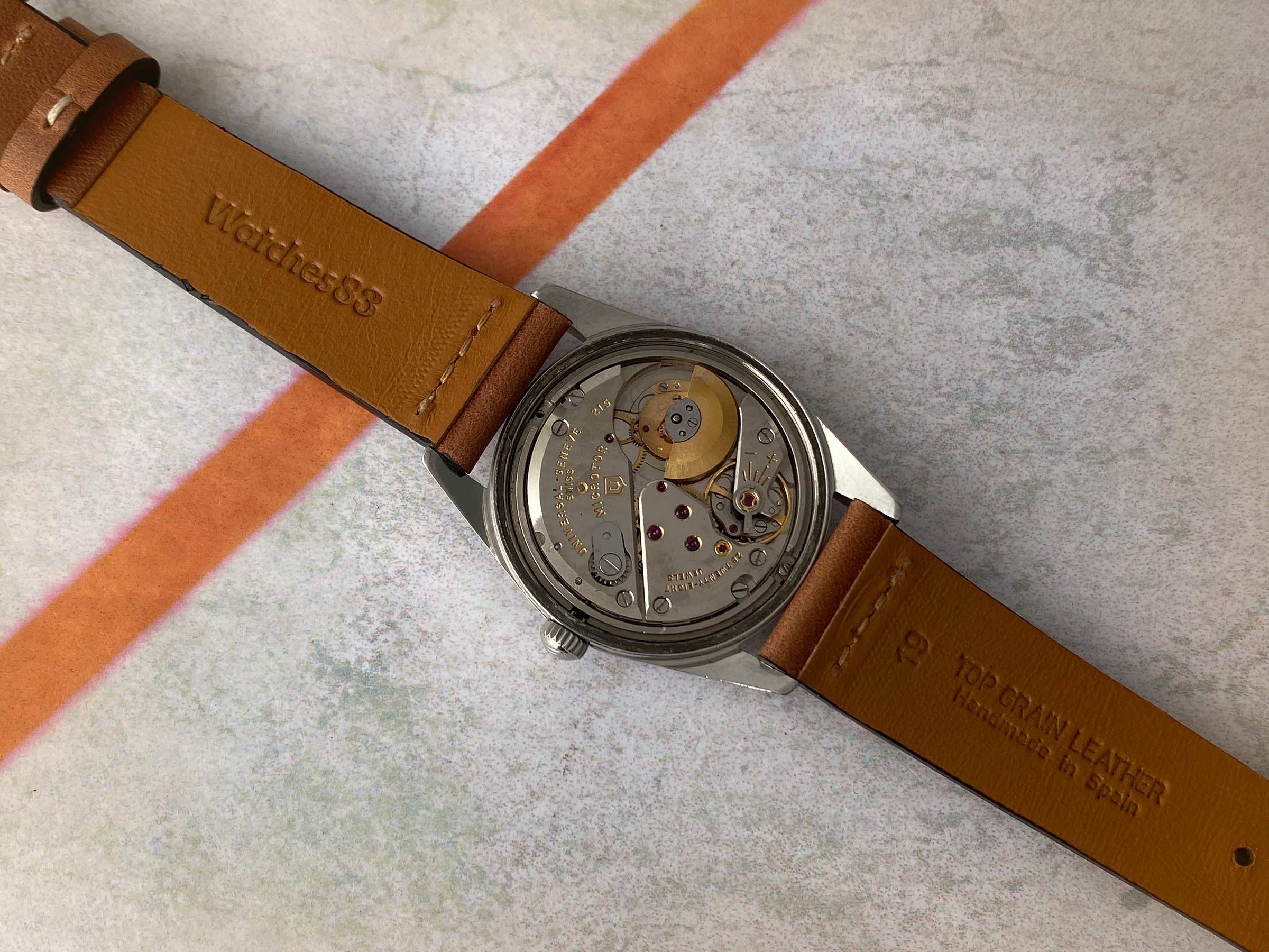 UNIVERSAL GENEVE POLEROUTER 1957 Ref. 20360-1 Vintage swiss automatic watch 28 JEWELS Cal. 215 MICROTOR *** TROPICALIZED ***
