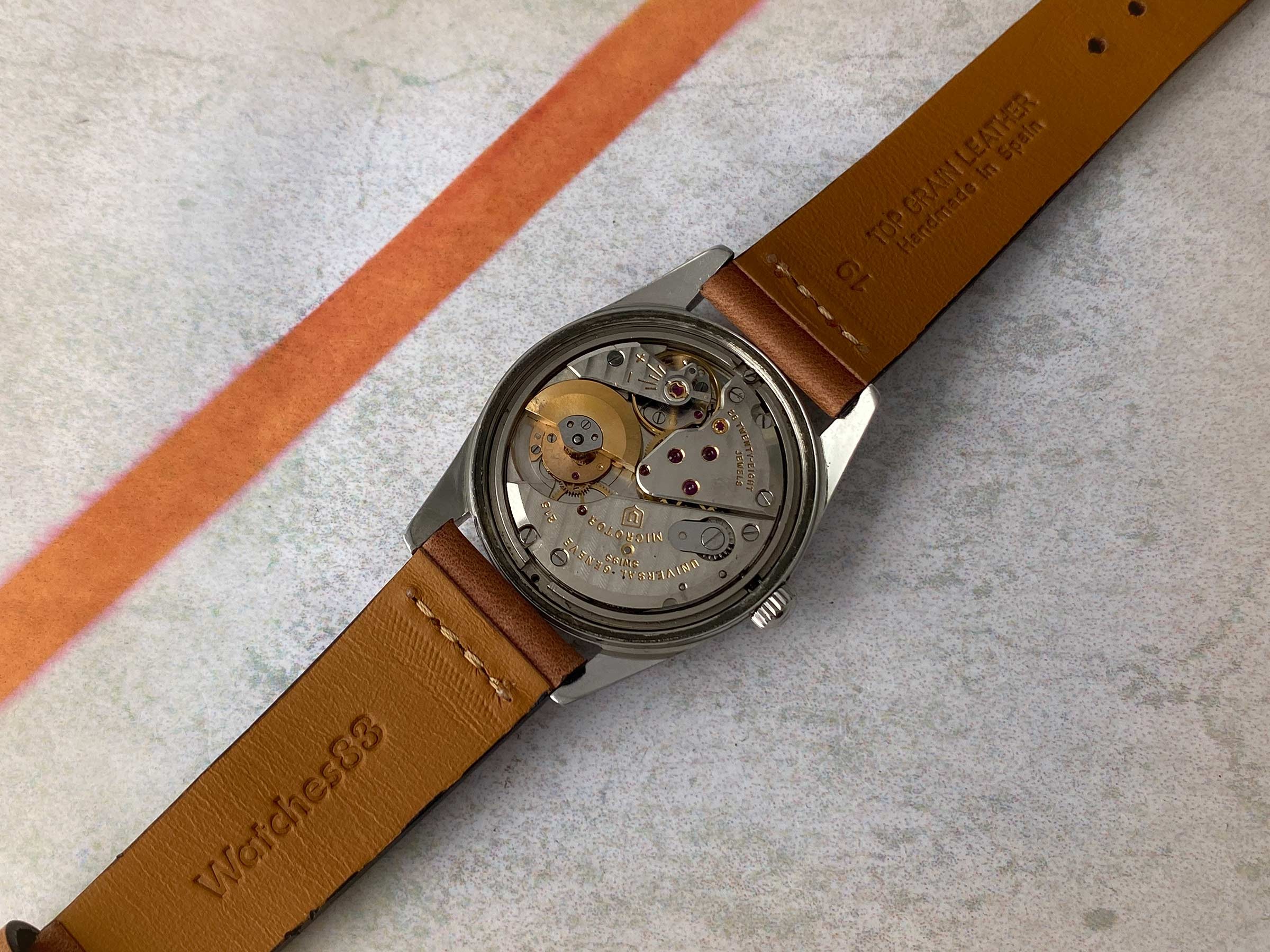 UNIVERSAL GENEVE POLEROUTER 1957 Ref. 20360-1 Vintage swiss automatic watch 28 JEWELS Cal. 215 MICROTOR *** TROPICALIZED ***