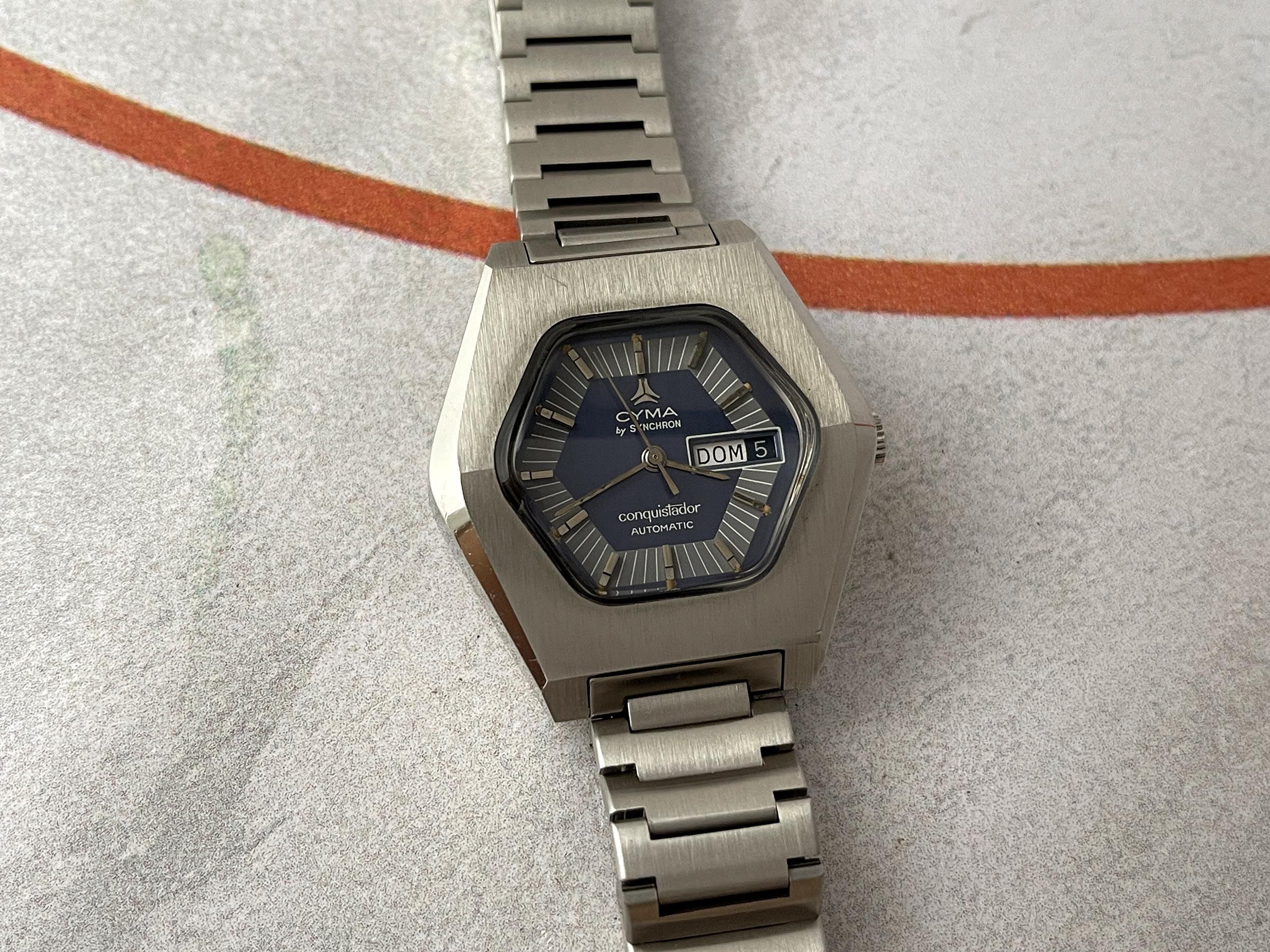 CYMA CONQUISTADOR AUTOMATIC by SYNCHRON Reloj antiguo suizo automático Cal. Synchron 68 GIGANTE *** RAREZA ***