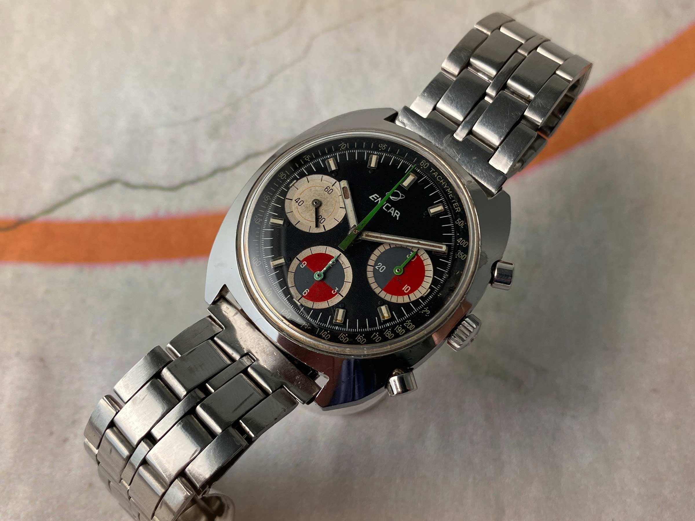 ENICAR OCEAN PEARL Reloj cronógrafo suizo vintage de cuerda manual Cal. Valjoux 726 Ref 2342 *** COLECCIONISTAS ***