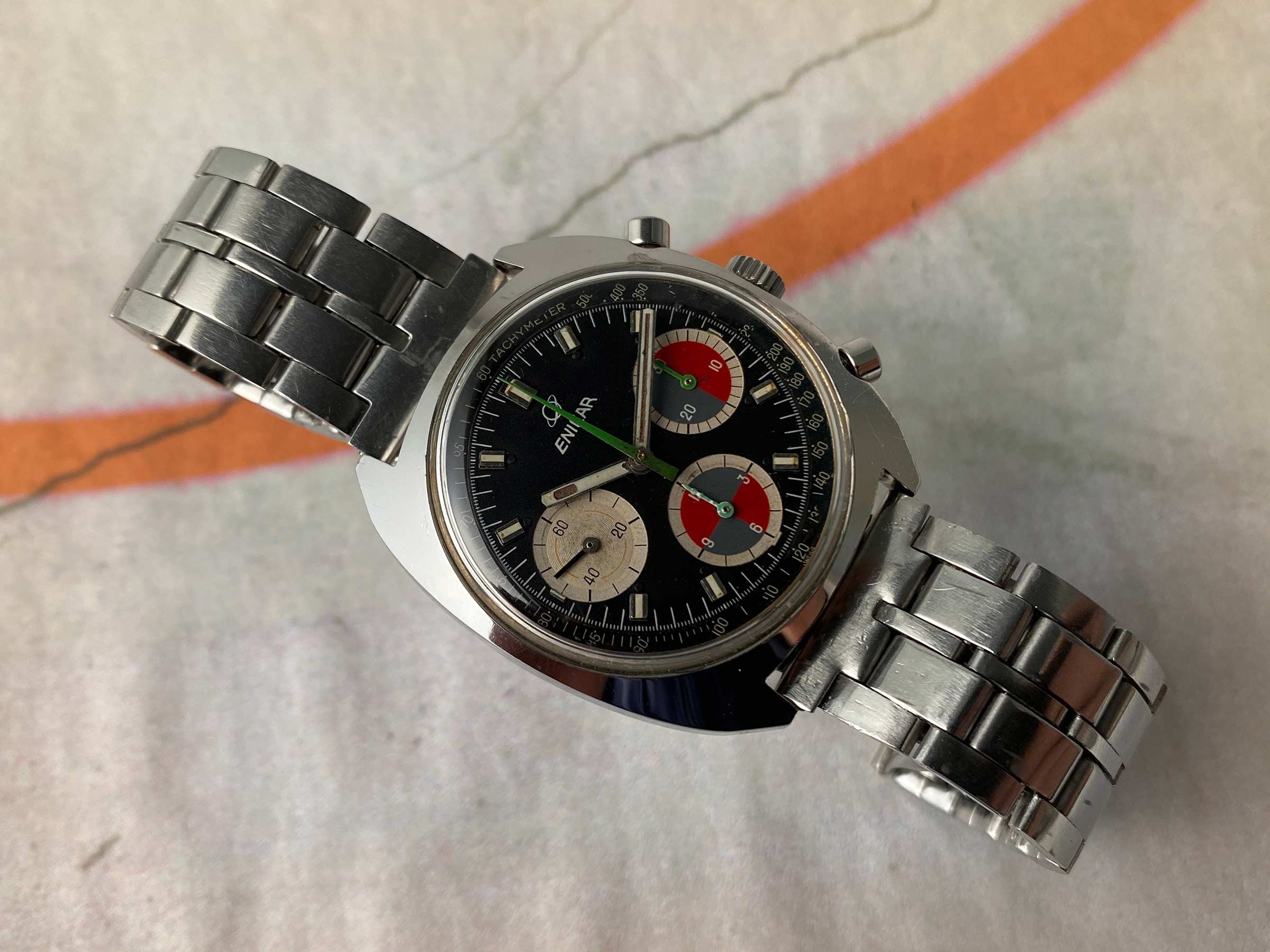 ENICAR OCEAN PEARL Reloj cronógrafo suizo vintage de cuerda manual Cal. Valjoux 726 Ref 2342 *** COLECCIONISTAS ***