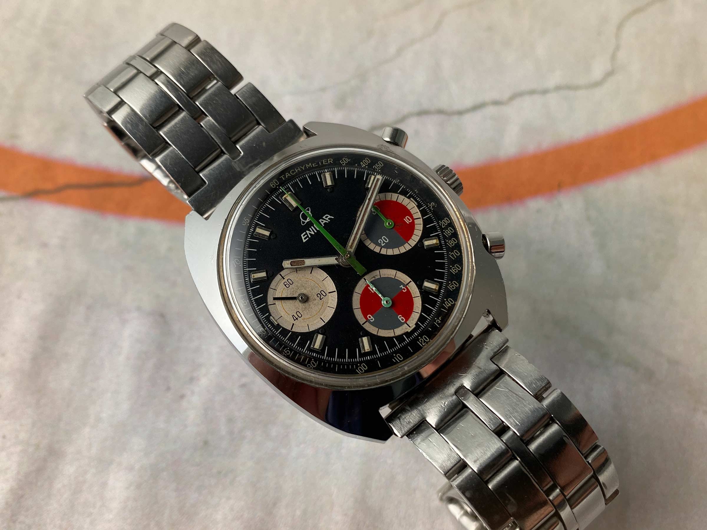ENICAR OCEAN PEARL Reloj cronógrafo suizo vintage de cuerda manual Cal. Valjoux 726 Ref 2342 *** COLECCIONISTAS ***