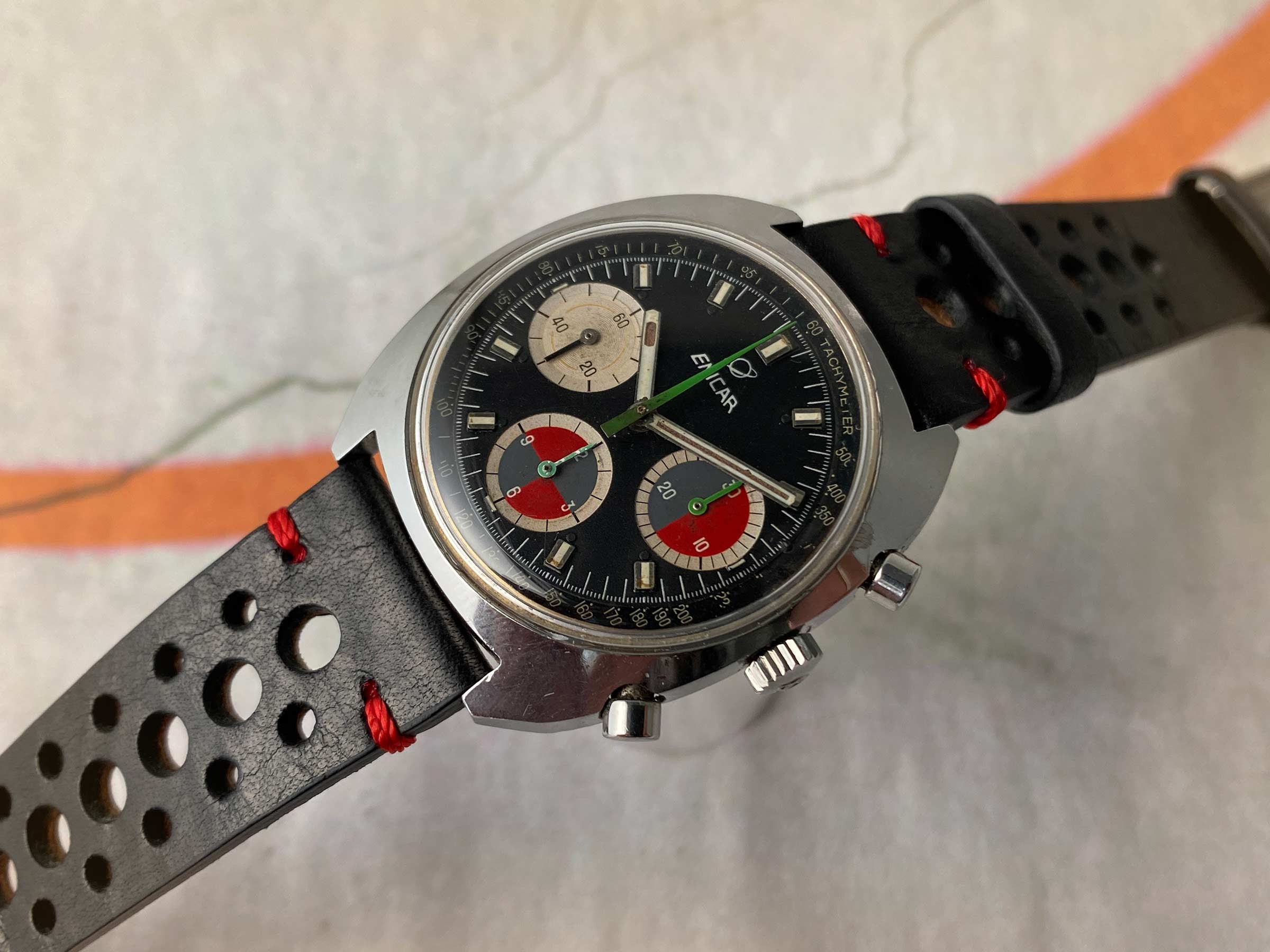 ENICAR OCEAN PEARL Reloj cronógrafo suizo vintage de cuerda manual Cal. Valjoux 726 Ref 2342 *** COLECCIONISTAS ***