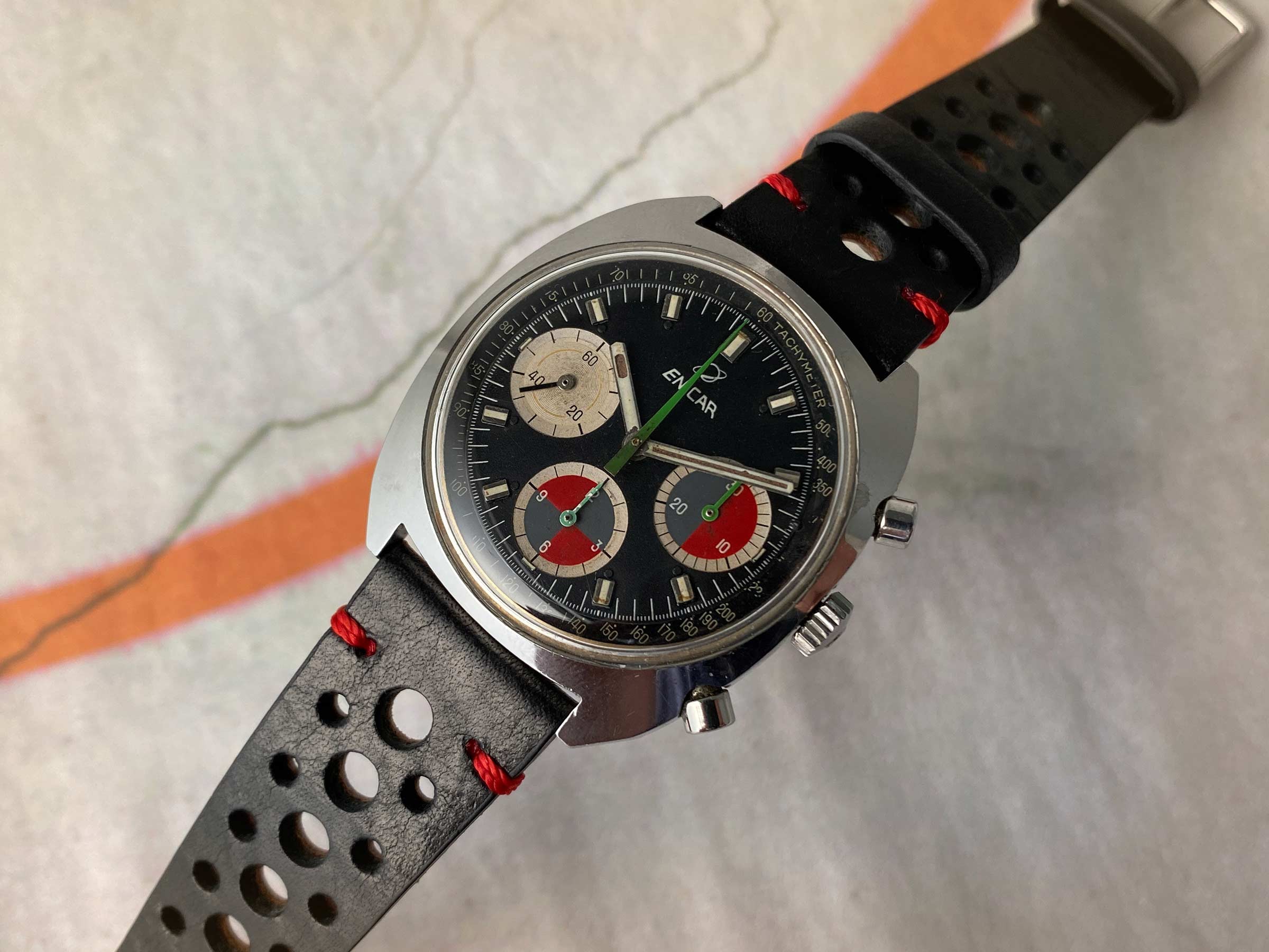 ENICAR OCEAN PEARL Reloj cronógrafo suizo vintage de cuerda manual Cal. Valjoux 726 Ref 2342 *** COLECCIONISTAS ***