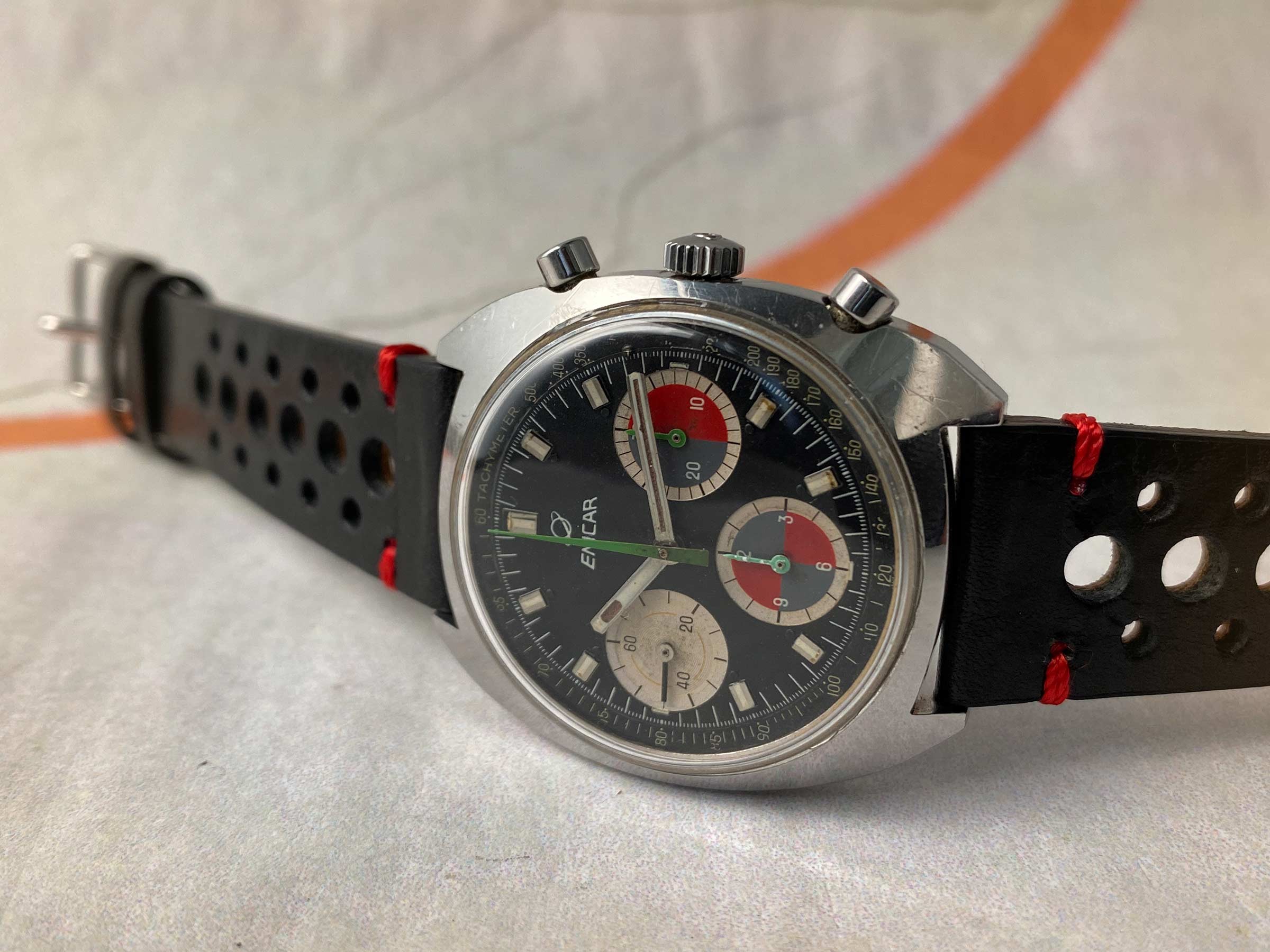 ENICAR OCEAN PEARL Reloj cronógrafo suizo vintage de cuerda manual Cal. Valjoux 726 Ref 2342 *** COLECCIONISTAS ***