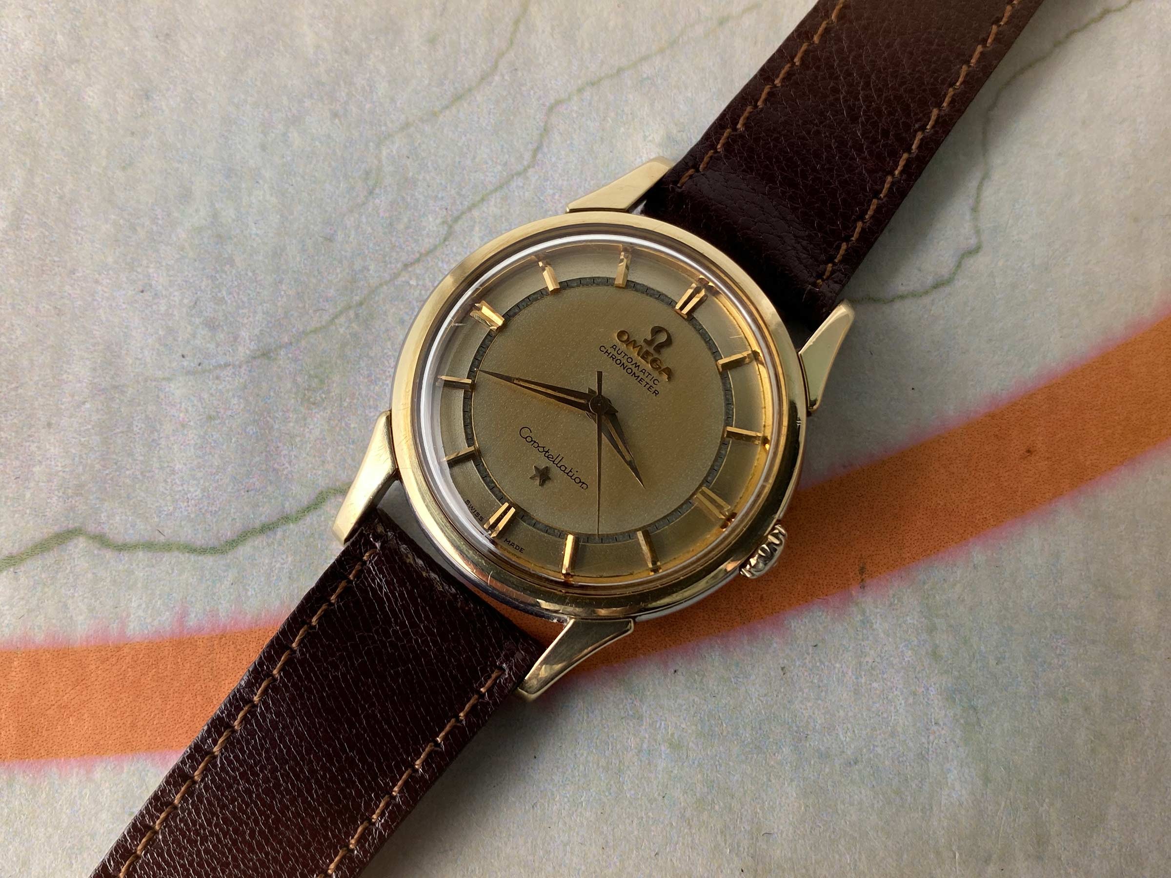 OMEGA CONSTELLATION 1959 Reloj vintage suizo automático CHRONOMETER Ref. 14381-2 Cal. 551 *** GLORIOSA PÁTINA ***