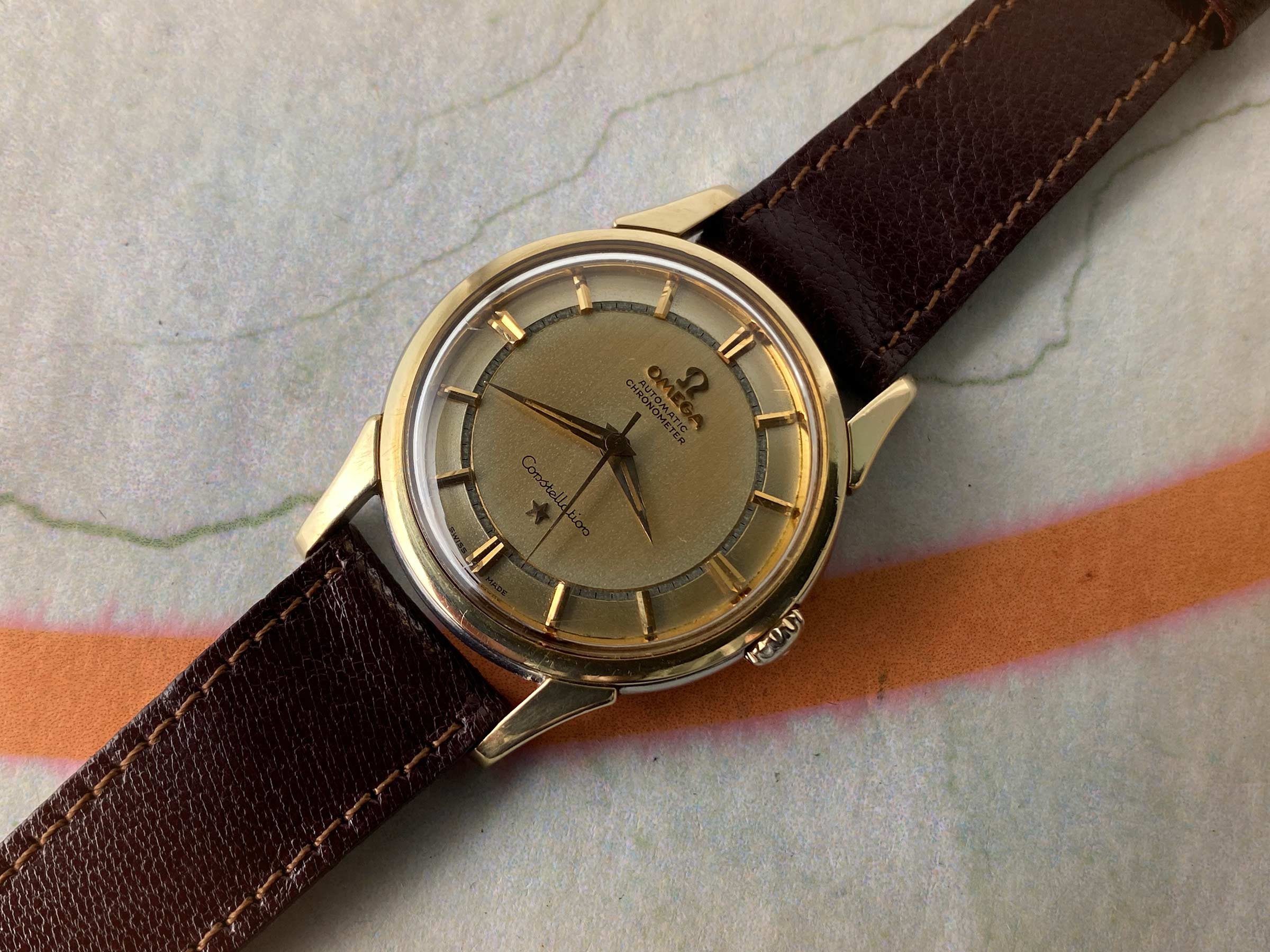 OMEGA CONSTELLATION 1959 Reloj vintage suizo automático CHRONOMETER Ref. 14381-2 Cal. 551 *** GLORIOSA PÁTINA ***