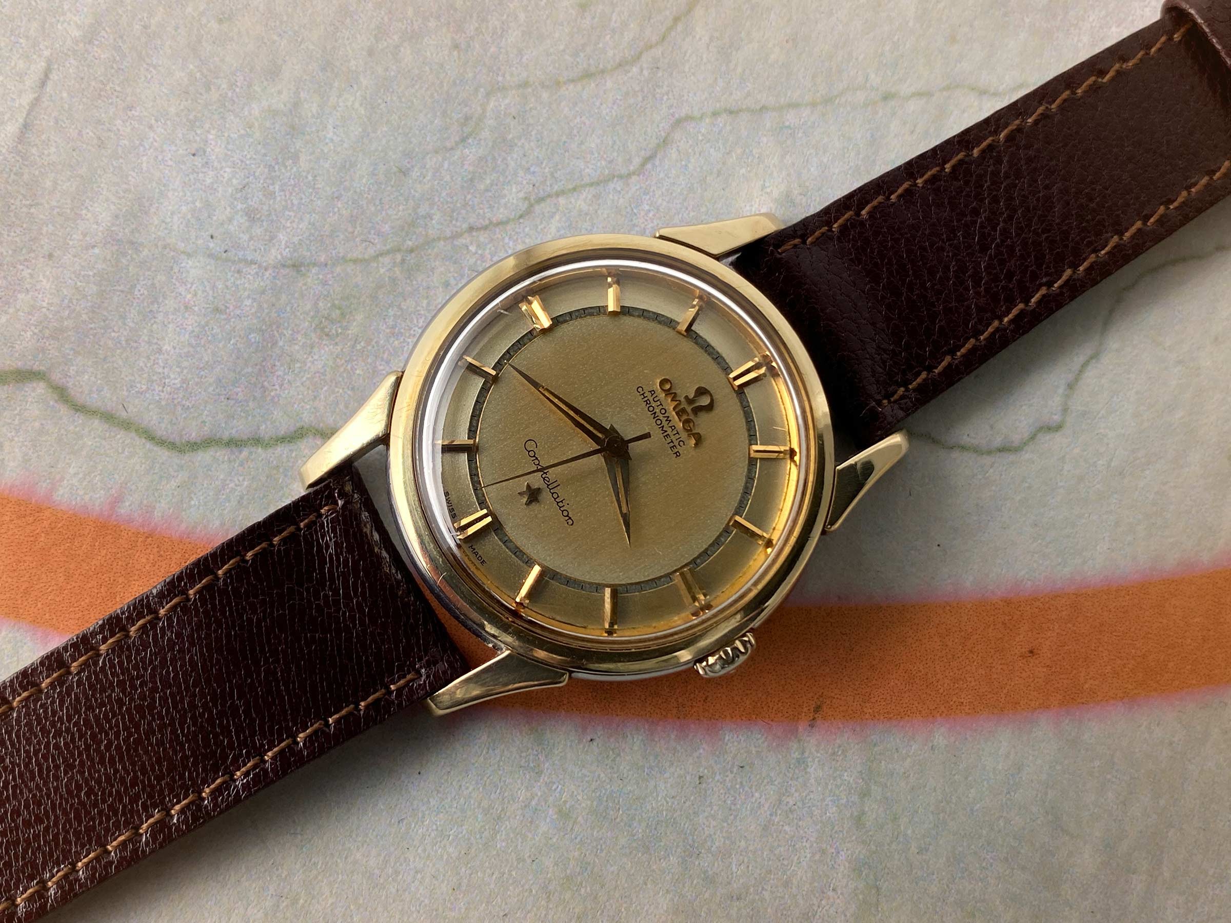 OMEGA CONSTELLATION 1959 Reloj vintage suizo automático CHRONOMETER Ref. 14381-2 Cal. 551 *** GLORIOSA PÁTINA ***