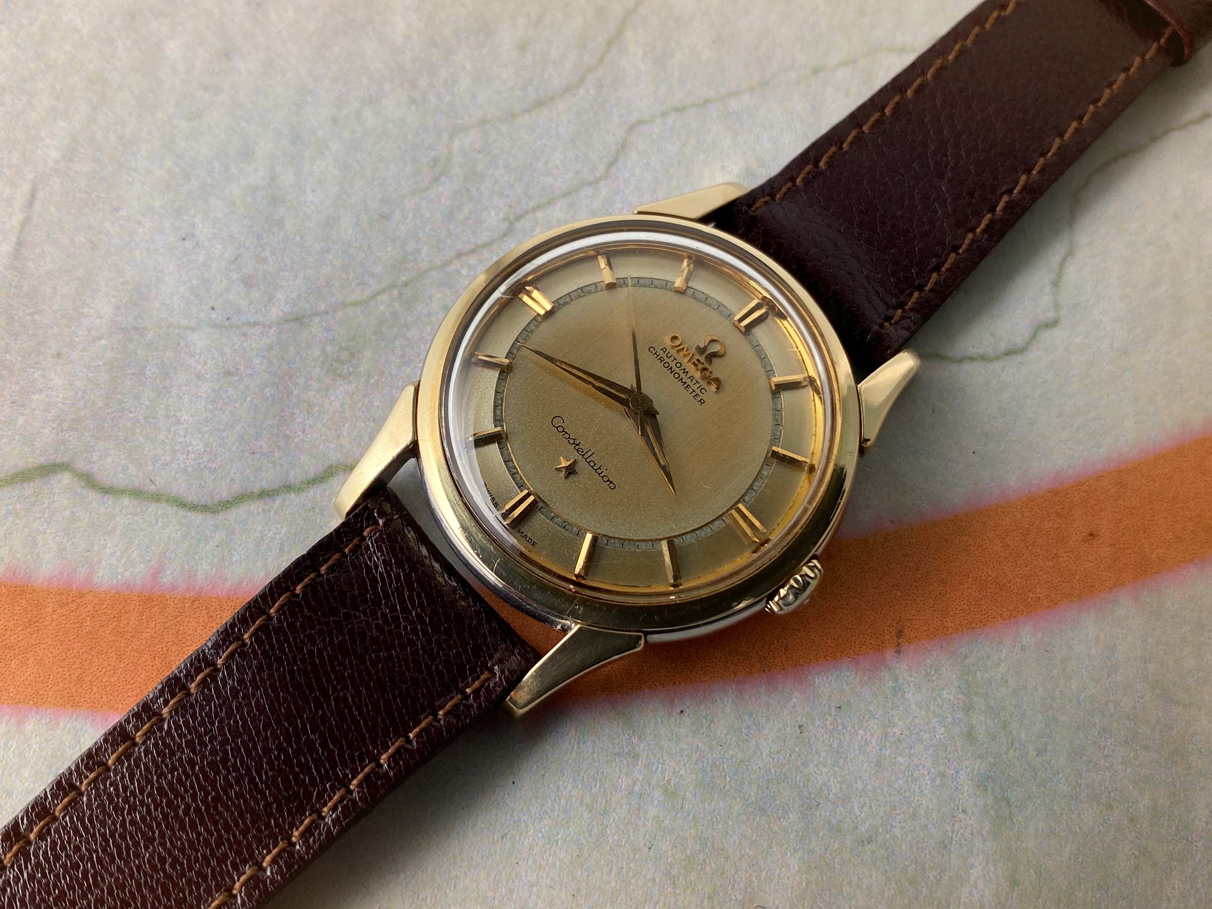 OMEGA CONSTELLATION 1959 Reloj vintage suizo automático CHRONOMETER Ref. 14381-2 Cal. 551 *** GLORIOSA PÁTINA ***