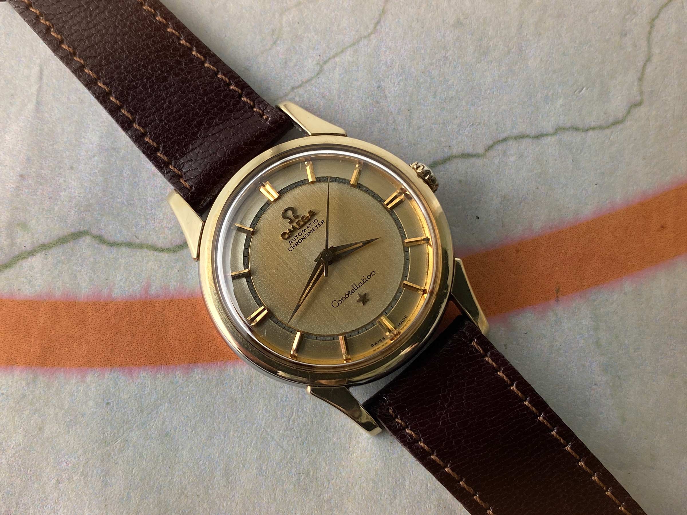OMEGA CONSTELLATION 1959 Reloj vintage suizo automático CHRONOMETER Ref. 14381-2 Cal. 551 *** GLORIOSA PÁTINA ***