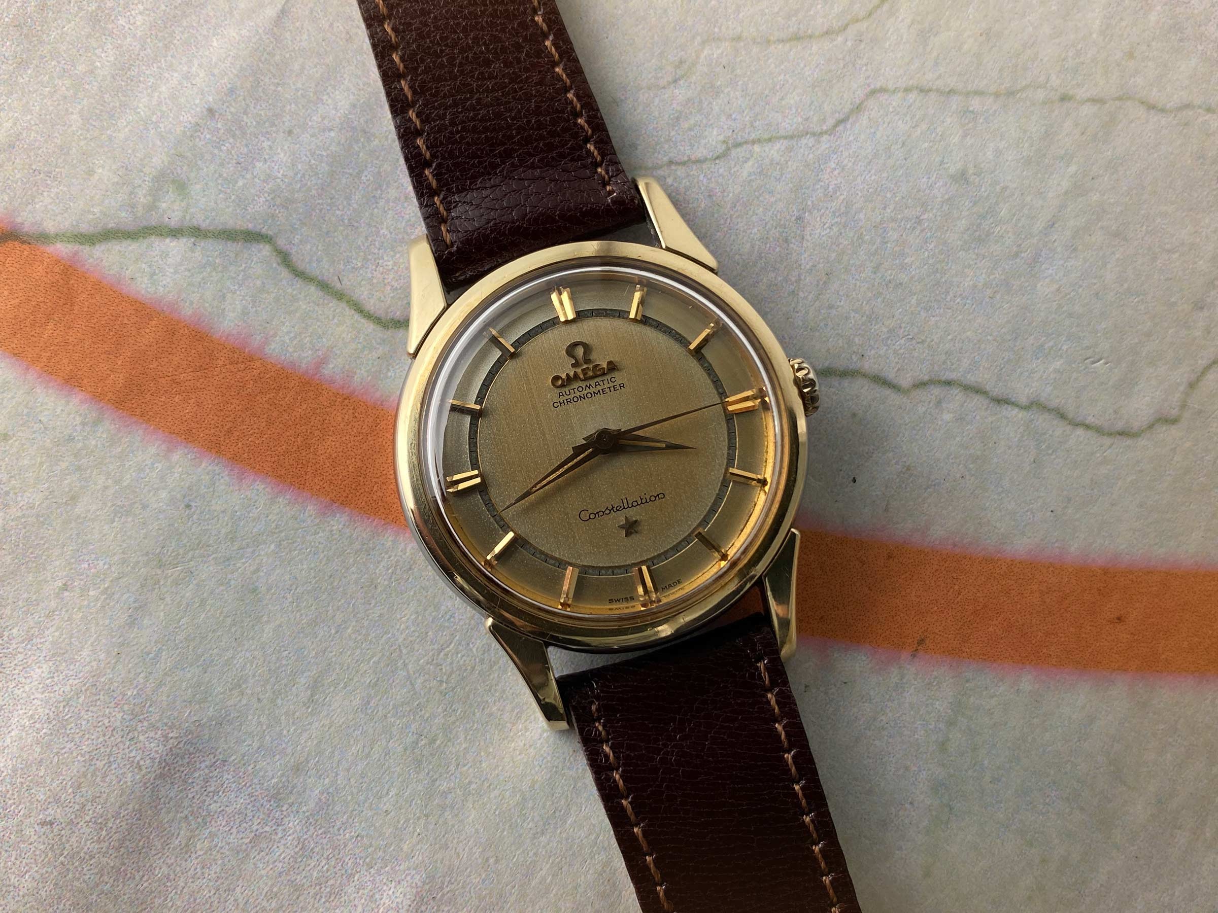 OMEGA CONSTELLATION 1959 Reloj vintage suizo automático CHRONOMETER Ref. 14381-2 Cal. 551 *** GLORIOSA PÁTINA ***