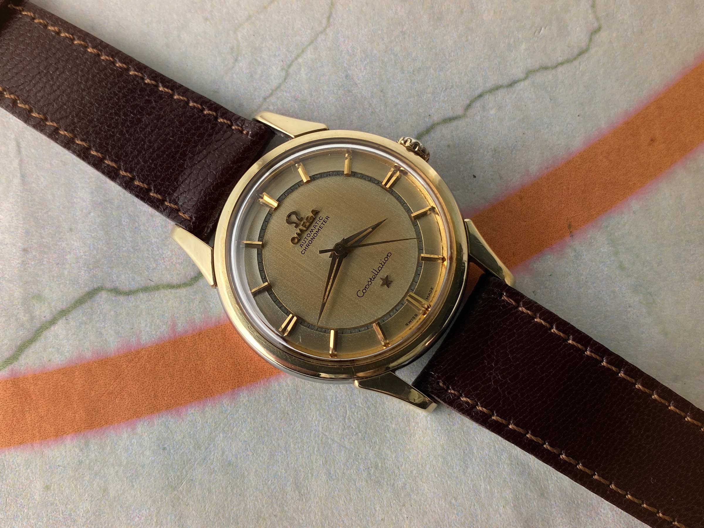 OMEGA CONSTELLATION 1959 Reloj vintage suizo automático CHRONOMETER Ref. 14381-2 Cal. 551 *** GLORIOSA PÁTINA ***