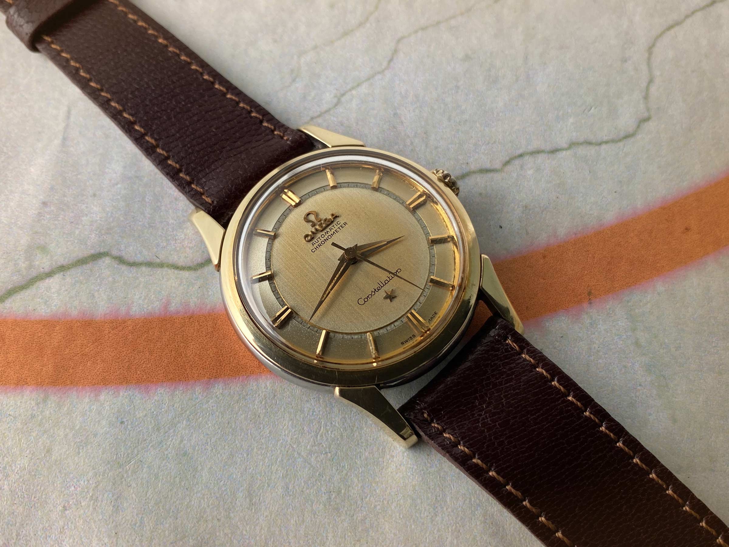 OMEGA CONSTELLATION 1959 Reloj vintage suizo automático CHRONOMETER Ref. 14381-2 Cal. 551 *** GLORIOSA PÁTINA ***