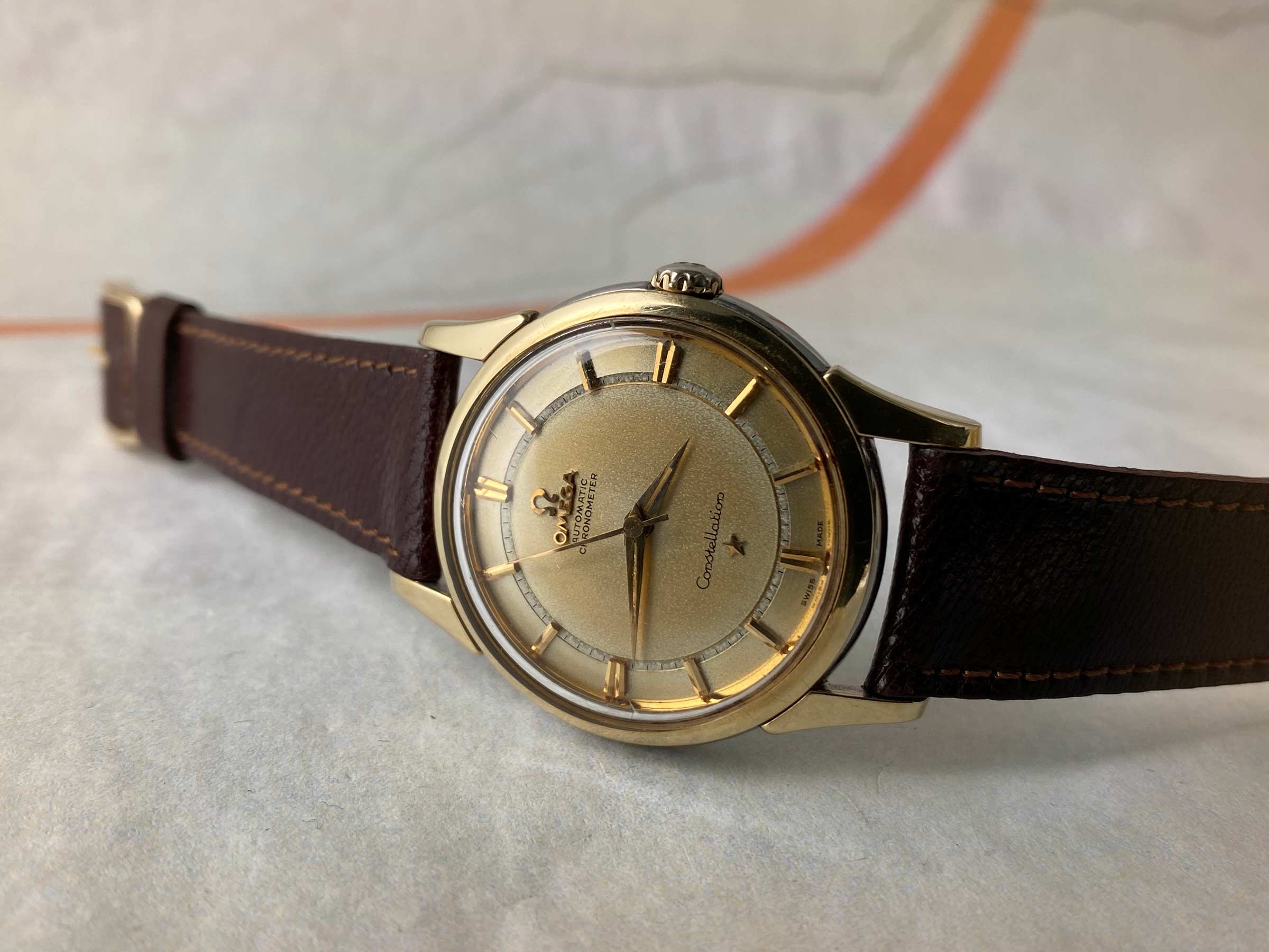 OMEGA CONSTELLATION 1959 Reloj vintage suizo automático CHRONOMETER Ref. 14381-2 Cal. 551 *** GLORIOSA PÁTINA ***