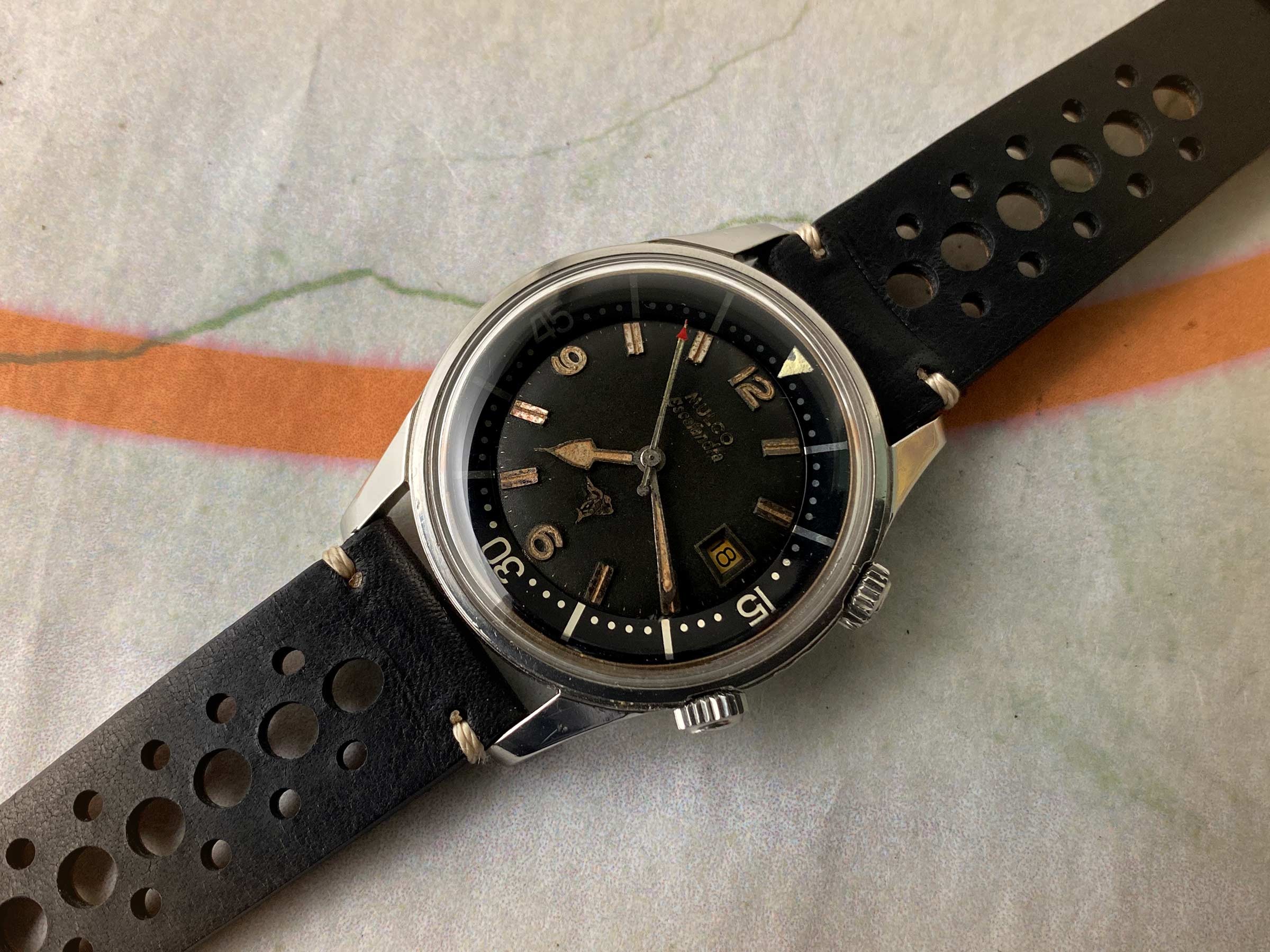 MULCO ESCAFANDRA SUPER COMPRESSOR DIVER vintage swiss automatic watch Ref. 250-202 Cal. AS 1700/01 *** COLLECTORS ***