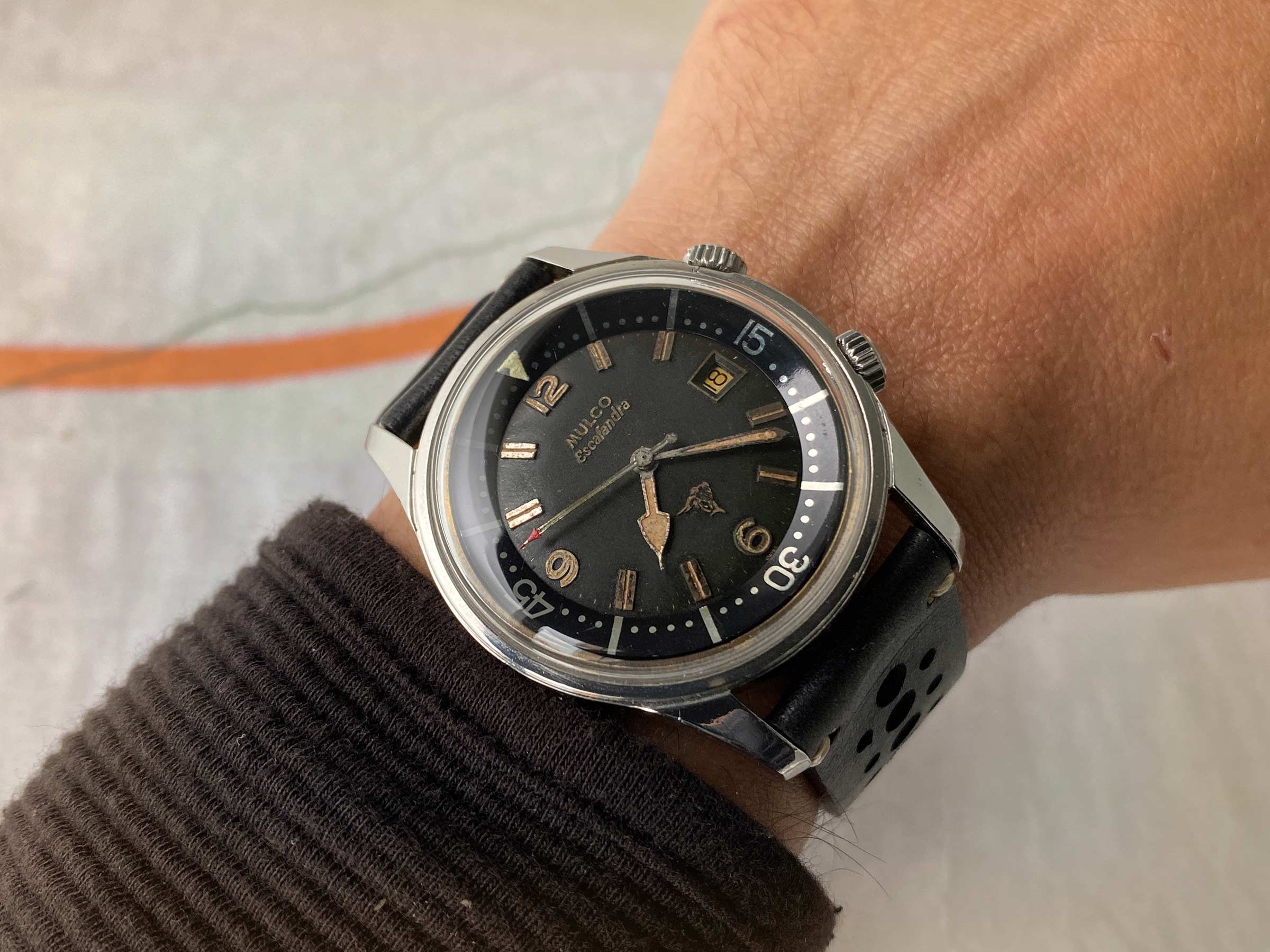 MULCO ESCAFANDRA SUPER COMPRESSOR DIVER vintage swiss automatic watch Ref. 250-202 Cal. AS 1700/01 *** COLLECTORS ***