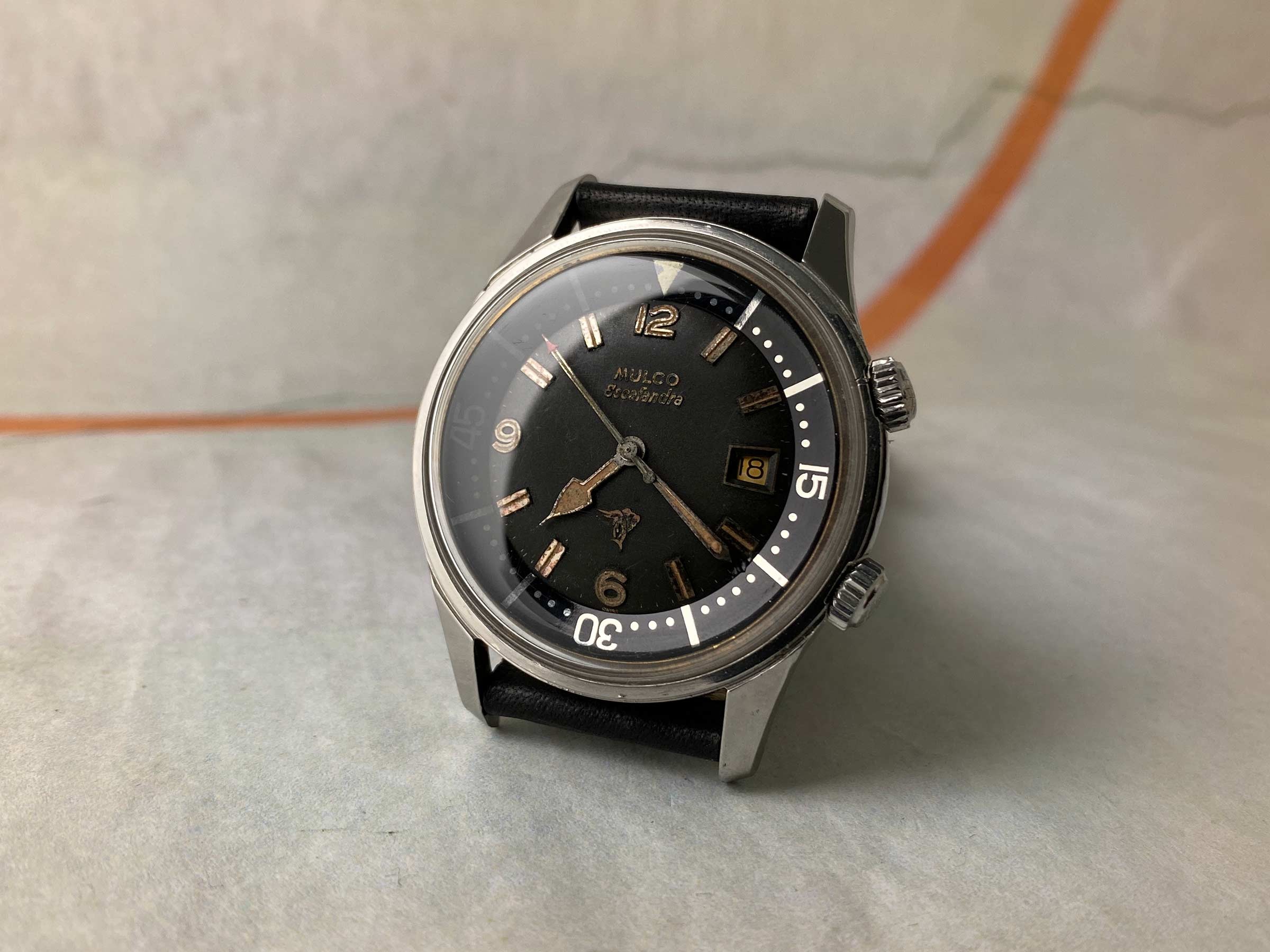 MULCO ESCAFANDRA SUPER COMPRESSOR DIVER vintage swiss automatic watch Ref. 250-202 Cal. AS 1700/01 *** COLLECTORS ***
